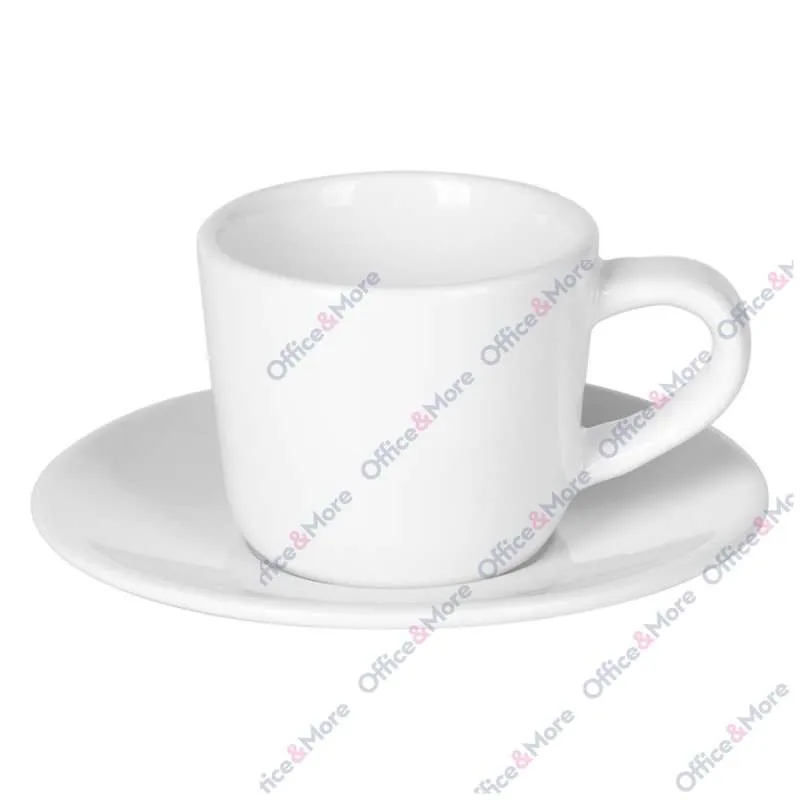 ŠOLJA ZA ESPRESSO SA TACNOM 6KOM 100ML BELA 