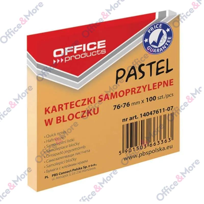 OFFICE PR. SLP LISTIĆI 76X76MM PASTEL ORANŽ 100L 