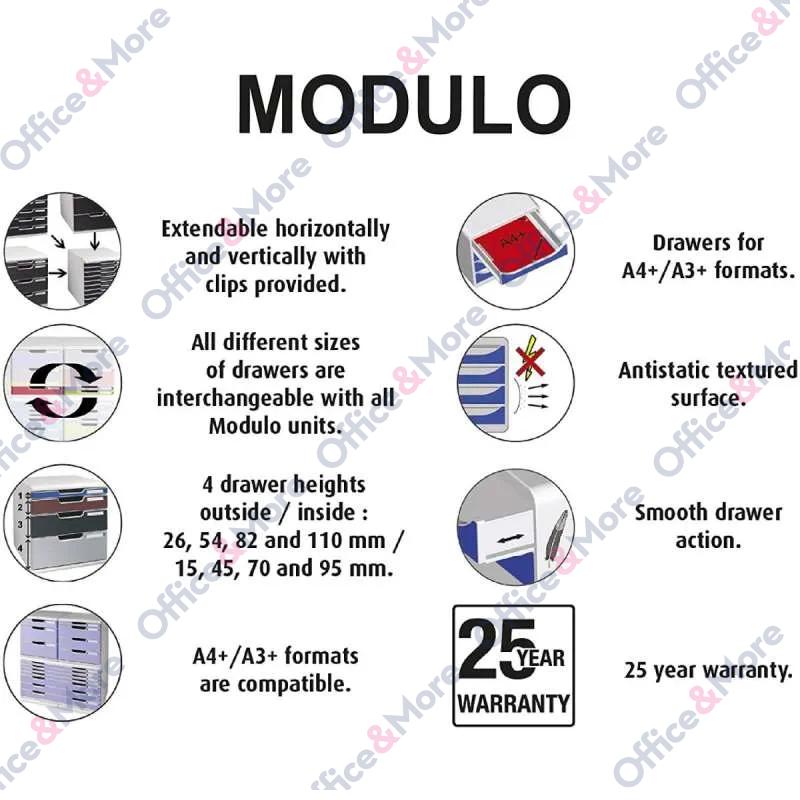 EXACOMPTA BOKS 10 FIOKA SIVA-CRNA MODULO A4 