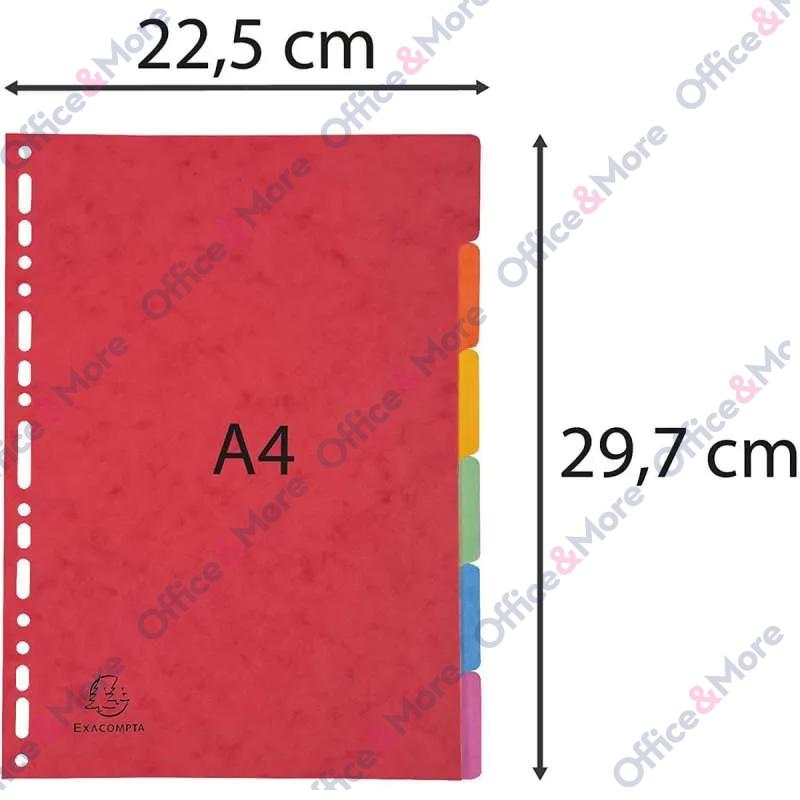 EXACOMPTA PREGRADNI KARTON A4,6 BOJA, 400g 