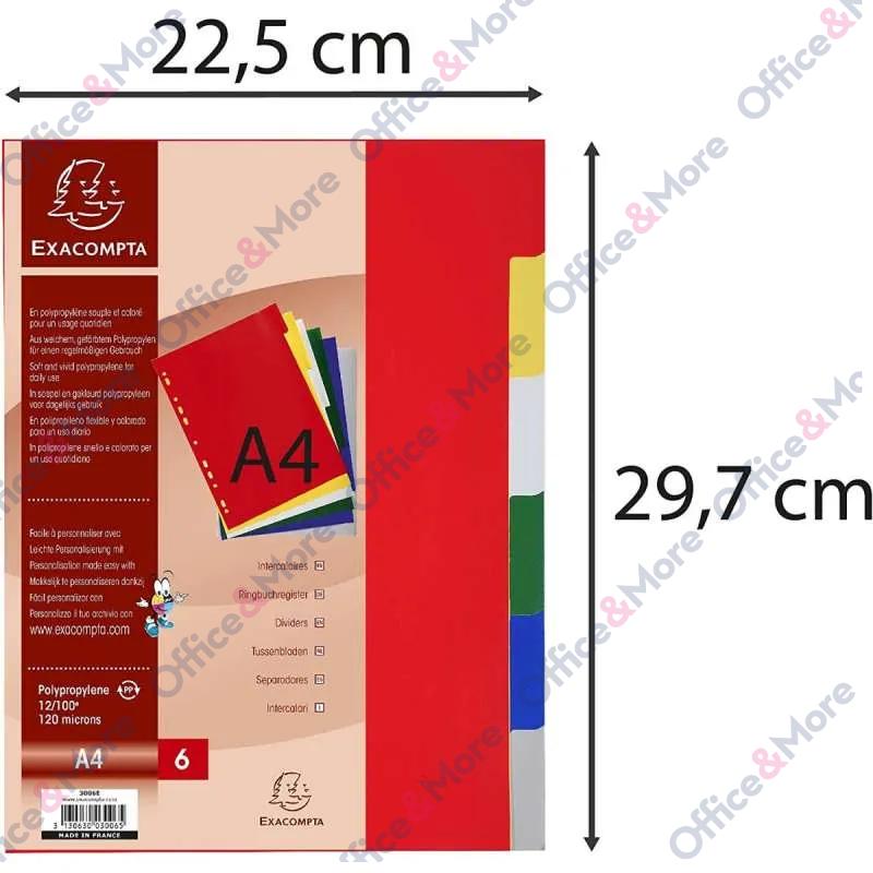 EXACOMPTA PREGRADNI INDEKS PP A4,6 BOJA 0.12mm 