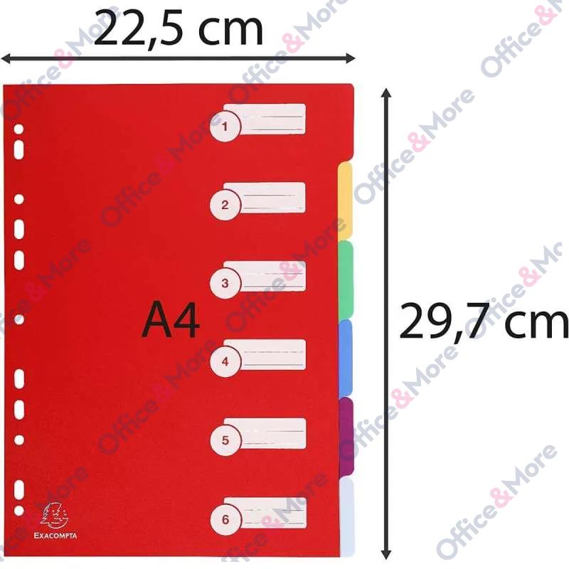 EXACOMPTA PREGRADNI INDEKS PP A4,6 BOJA 0.3mm 