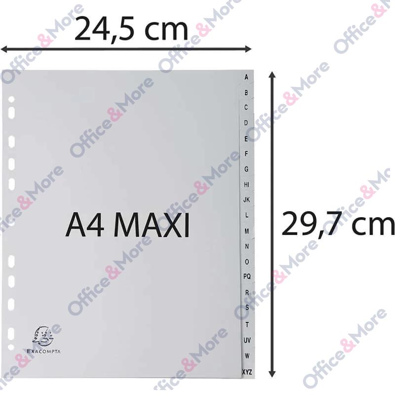 EXACOMPTA PREGRADNI INDEKS PP A4,SIVA SLOVA A-Z,20 