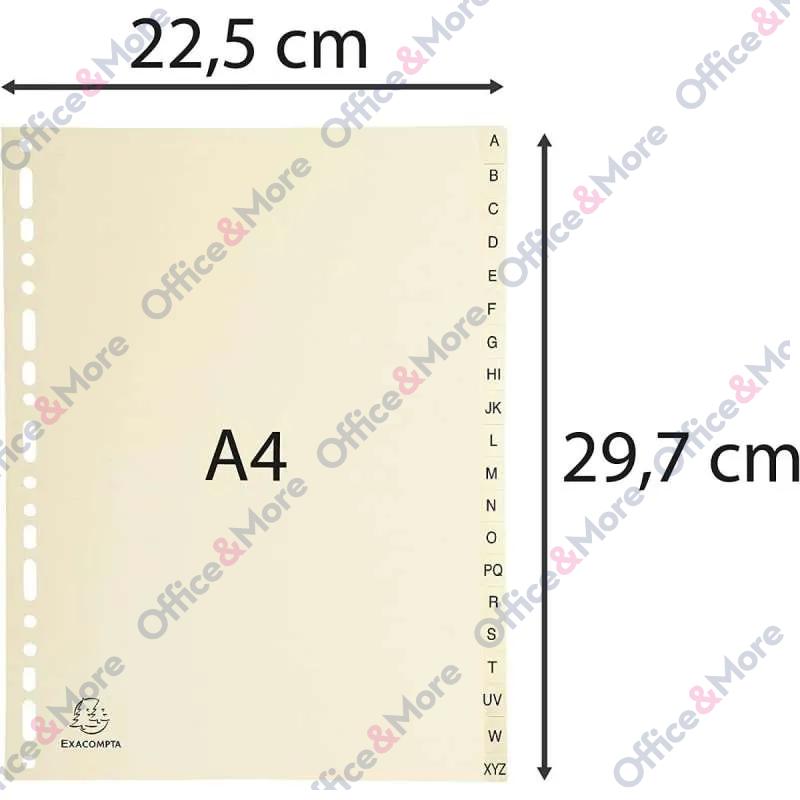 EXACOMPTA PREGRADNI KARTON A4,BEŽ SLOVA A-Z,20 