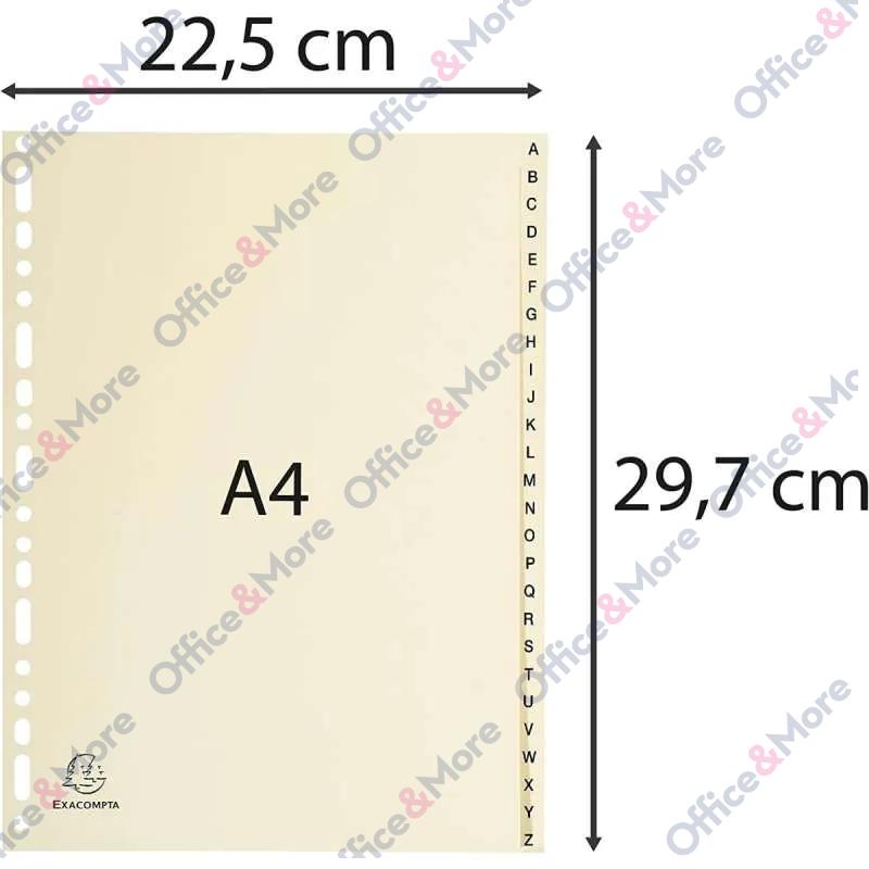 EXACOMPTA PREGRADNI KARTON A4,BEŽ SLOVA A-Z,26 