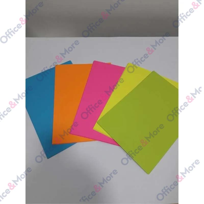 DOUBLE A PAPIR 80G NEON MIX 1/100L (5X20) 
