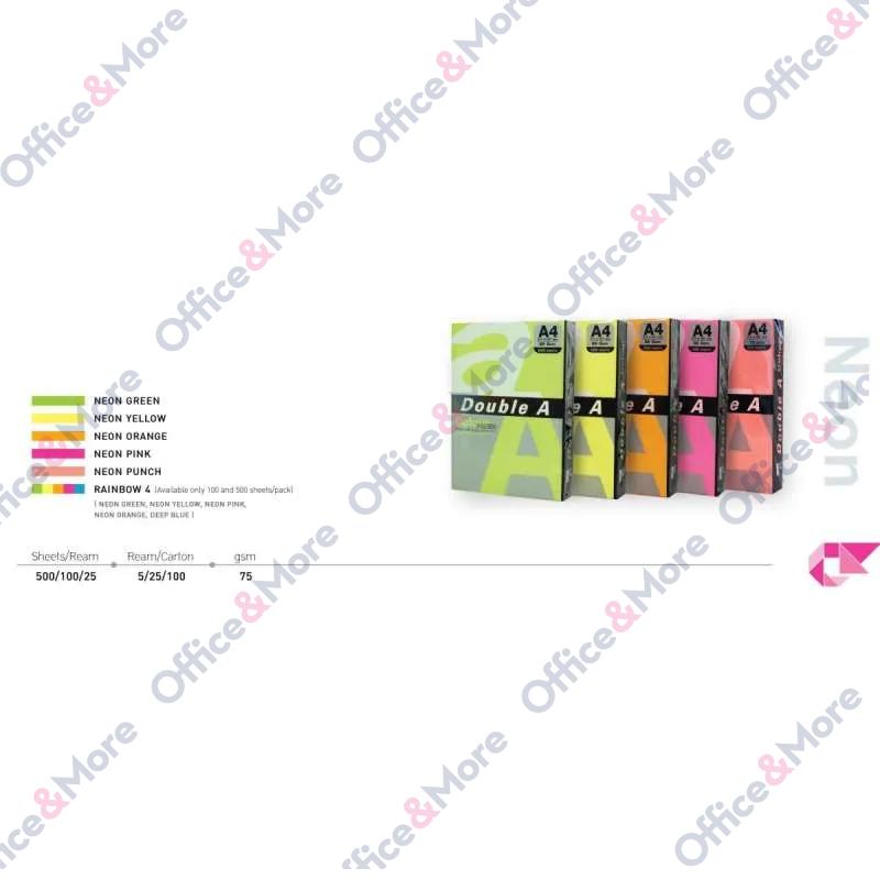 DOUBLE A FTK A4 80G 100L NEON ZELENA (GREEN) 