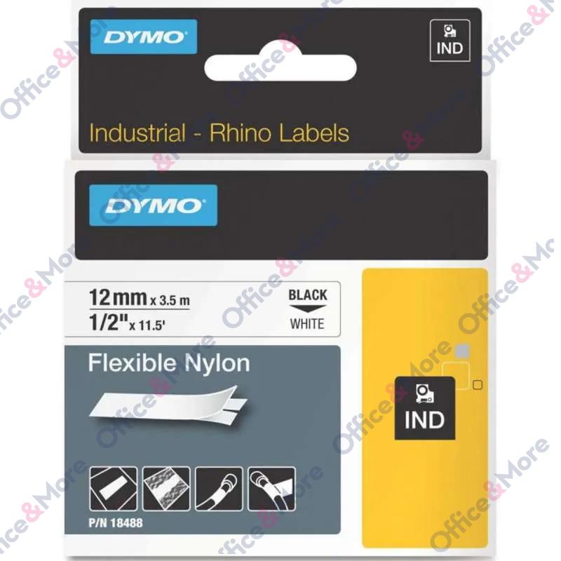 DYMO TRAKE 12mm x 3.5m CRNO NA BELO RHINO-Ind Flex 