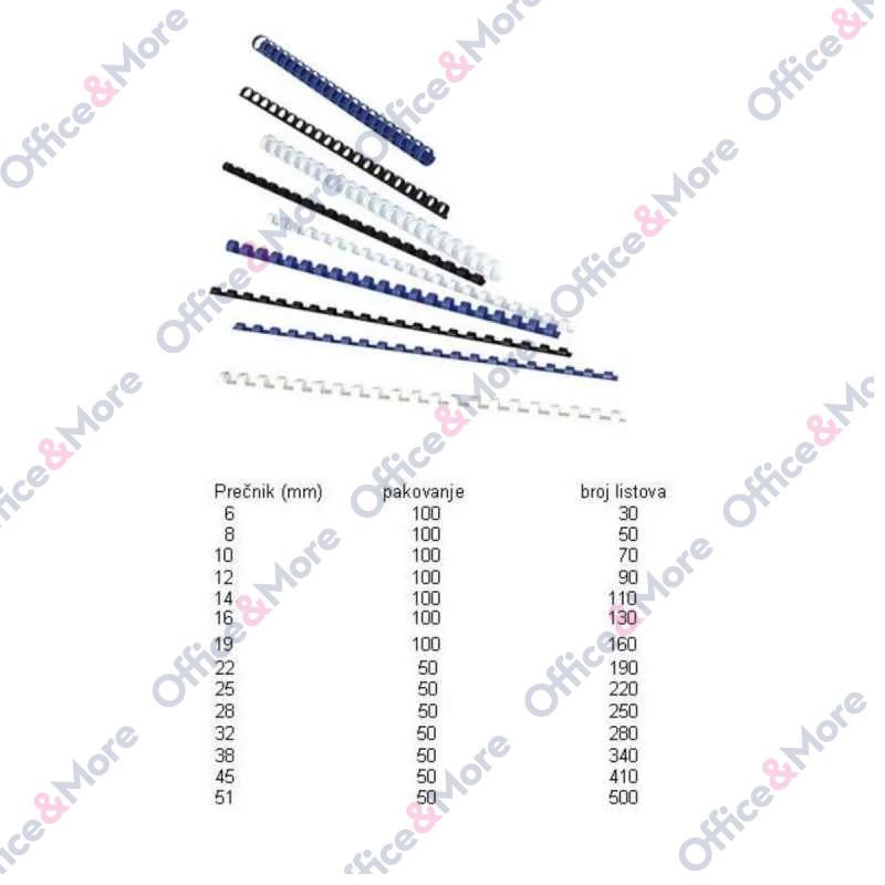 PLASTIČNE SPIRALE 8mm PLAVE PAK.100 - 5345506 