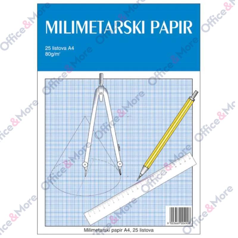 MILIMETARSKI PAPIR A4 25L EDUCA 