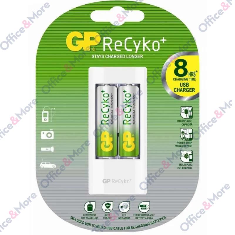 GP PUNJAČ BATERIJA+2xAA 2100mAh+USB -20202211 