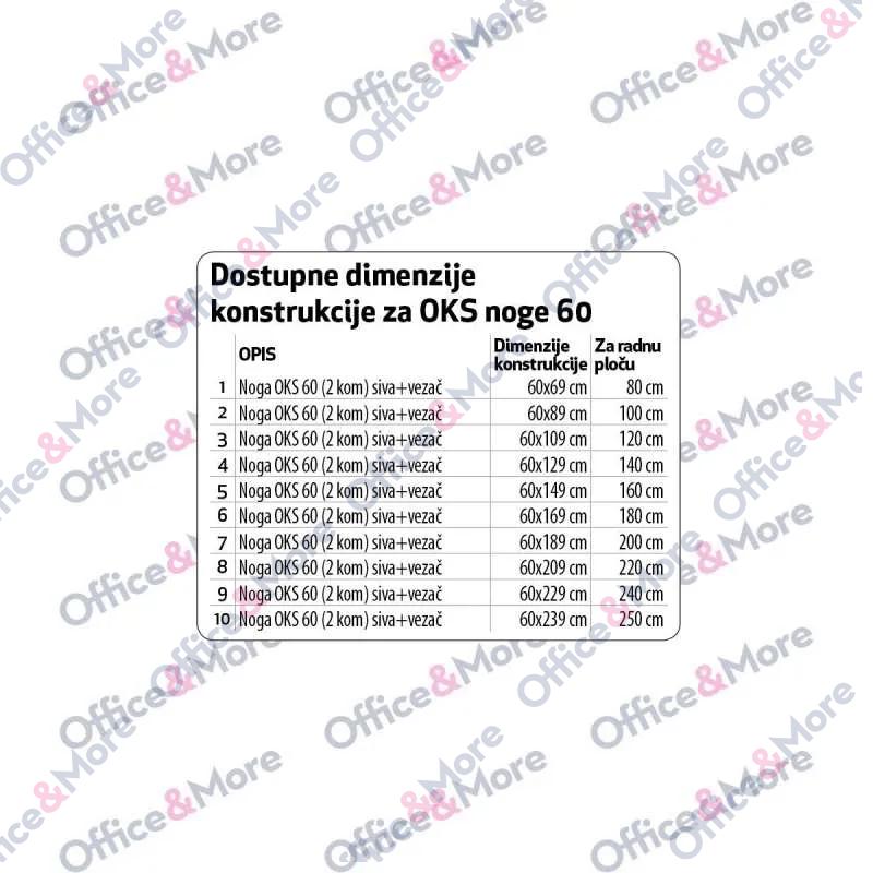 NOGA OKS 60 (2 KOM) SIVA+VEZAČ L-109 CM RP 120 