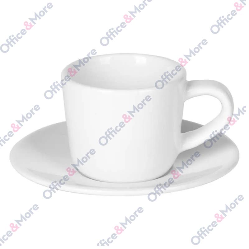 ŠOLJA ZA ESPRESSO SA TACNOM 6KOM 100ML BELA 